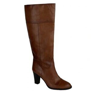 J. Crew Nottingham Brown Leather Tall Boots Size 8.5